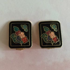 2/$10 Vintage 80’s Cloisonné Clip-on Earrings J16